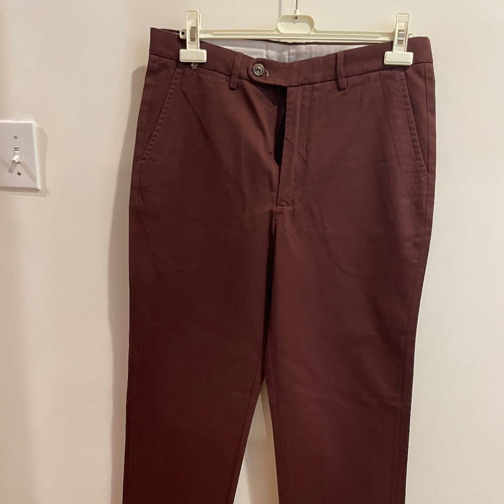 Spier And Mackay Burgundy High Rise Chinos 33 Slim